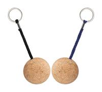 SHINEOFI 2 Pièces Porte-clés Flottant Rond 50mm en Bois, Accessoire