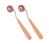 SHINEOFI 2 Pièces Printmaking Rubber Ink Roller With Ergonomic Wooden Handle For Smooth Stamping Gluing And Artistic Crafting