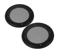 SHINEOFI 2 Pièces Protection Haut Parleur Subwoofer Métallique Maille Noire pour Auto Installation Facile Compatible Plusieurs Modèles