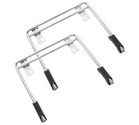 SHINEOFI 2 Pièces Repose-Pieds Rétractable en Fer Argenté Design Ajustable et Confort Ergonomique pour Bureau à Domicile et Travail, Support D'extension Pratique Bureau