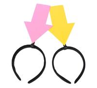 SHINEOFI 2 Pièces Serrage-tête Flèche Créatif en Tissu et Abs, Accessoire Amusant pour Carnaval et Fêtes, Bandeau à Cheveux Unique Jaune ou Rose pour Partage Social