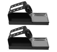 SHINEOFI 2 Pièces Support pour Fer à Souder en Fer Noir avec 8 Trous, Base Solide et Plateforme Sécurisée pour Atelier de Soudure et Loisirs Créatifs