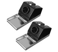 SHINEOFI 2 Pièces Support Réduisant les Risques D'accidents avec 8 Trous en Fer Noir pour Fer à Souder Base Portable pour Atelier et Réparation Électronique