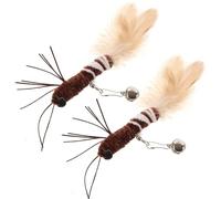 SHINEOFI 2 Pièces Suspendu pour Chaton Plume en Peluche, Accessoire Interactif pour Chats, pour Attirer et Changer Le Comportement de Morsure