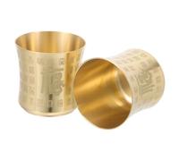 SHINEOFI 2 Pièces Tasses à Thé Asiatique Vintage Laiton Gobelets Rituels Chinois pour Pratique Spirituelle et Cérémonie Bouddhiste Accessoires Décoratifs Traditionnels