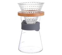 SHINEOFI 2 pièces Verre à Café Résistant Chaleur Théière Verre Transparente avec Filtre Fin Réutilisable Multi-fonction pour Infusion Manuelle Pratique avec Support Bois