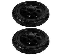 SHINEOFI 2 Roues de Remplacement pour Chariot de Supermarché Roues Noires pour Caddie Pliant Roulettes Robustes et Stables pour Chariot à Bagages Adaptées au Transport de Marchandises