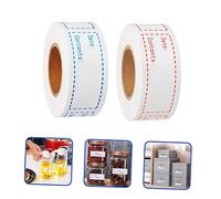 SHINEOFI 2 rouleaux Étiquettes Autocollantes Alimentaires Réutilisables pour Congélateur et Cuisine Bleu et Rouge Faciles à Enlever pour Bocaux Contenants et Rangement