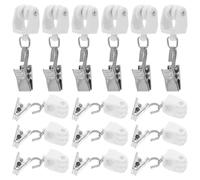 SHINEOFI 20 Ensembles Jeu de 20 roulettes Coulissantes avec Crochets pour Rail de Rideau, Accessoires Robustes en Plastique, Système Silencieux, Compatibles Rails Plafond, Rénovation Salon