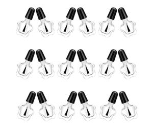 SHINEOFI 20 Pièces Flacon de Vernis à Ongles Vide en Verre 5ml Forme Étoile Cinq Branches, Stable Chimiquement et Pratique pour DIY Nail Art et Salons