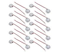SHINEOFI 20 Pièces Petit Haut-Parleur Rond avec Fil Ultra-Fin 8 Ω 0,5 W | Profil Mince, Mécanisme Magnétique Interne, Assemblage Simplifié, pour Interphone et Appareils D'apprentissage