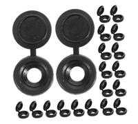 SHINEOFI 200 pièces Cache-vis Plastique Charnière Bouchons Décoratifs pour Vis à Tête Croisée Protection pour Meubles et Décor Cache Trou Esthétique Noir