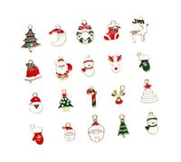 SHINEOFI 20pièces Accessoires De Noël Pendentifs Alliage Pour Bracelets Et Colliers Faits Main Matériel De Bricolage Créatif