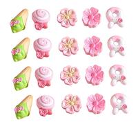 SHINEOFI 20pièces Breloques Forme De Fleur De Cerisier Breloques Résine Forme De Décorations Pour Coques De Téléphone Embellissements -même Patch Décoratif