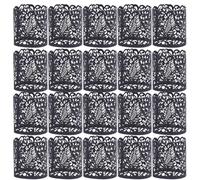SHINEOFI 20pièces Cache-lampe Papier Noir pour Bougies LED Décoration Fête Anniversaire Abat-jour Papier pour Bougie Chauffe-plat Enveloppe Étoile Décorative