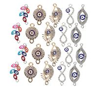 SHINEOFI 22 pièces Charms Evil Eye pour Bijoux DIY Connecteurs de Pendentifs Œil Malin pour Artisanales de Colliers et Bracelets