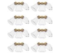 SHINEOFI 24 Pièces Bouteilles Décoratives de Noël 50 ML en Verre Transparent Anneau Doré à Suspendre Petites Boîtes à Bonbons et Loisirs Créatifs Décorations Sapin pour Fêtes de Fin