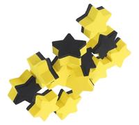 SHINEOFI 24 Pièces Effaceurs de Tableau Blanc Magnétiques D'étoile Jaune, Mini Gommes Portables en Feutre et Eva pour Bureau et Enseignement, Faciles à Fixer