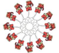 SHINEOFI 24 Pièces Lot de Porte-clés Accessoires pour Fête à Thème Jungle Tigre Métal Décoration de Soirée Chasse Sauvage pour Événements et Cadeaux