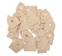 SHINEOFI 24 Pièces Mini Wooden Fairy Doors for DIY Garden Decor Unpainted Miniature Magical Dollhouse Doors Enchanted Cottage Accessories for Indoor and Outdoor Crafting