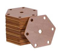SHINEOFI 24 Pièces Tablette Hexagonale en Bois pour Projets de Tissage Manuel, 7 Trous Symétriques, Compatible Machines à Café, Facile et Rapide à Utiliser, Dimensions 7,5x6,5x0,25 Cm