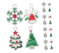 SHINEOFI 24pièces Breloques Sapin de Noël Flocons Cloches pour Bijoux de Pendentifs Alliage