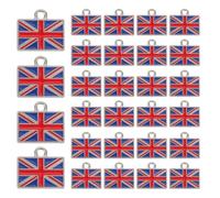 SHINEOFI 25 Breloques Pendentifs Drapeau Britannique en Métal Mini Breloques pour Création de Bijoux Décorations Suspendues pour Fête Nationale Uk Accessoires DIY pour Bracelets et