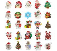SHINEOFI 25pièces Broches De Noël Lumineuses Badges à Piquer Pour Vêtements Chapeaux Et Pulls Style Aléatoire