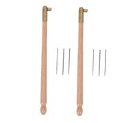 SHINEOFI 2ensembles Aiguilles à Perler Cuivre avec Manche de Crochet pour Broderie Kit de Perlage pour Sequins et Perles Outil de Broderie Français