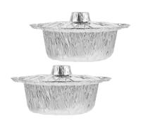 SHINEOFI 2pièces Barquettes Aluminium Rondes avec Couvercle pour Cuisson Barbecue Et Conservation Lot