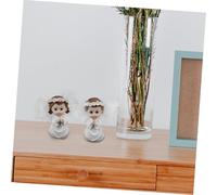SHINEOFI 2pièces Décoration Table Ange Décorations Gâteau Fée Ange Sculpture Jardin Statues Garçon Fille Gardien Bureau Figurine