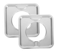 SHINEOFI 2pièces Lèchefrite Carrée Acier Inoxydable Bac à Graisse Pour Cuisinière à Gaz Protège-plaque De Cuisson à Gaz Lot De Bacs De Récupération