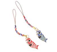 SHINEOFI 2pièces Pendentif Porte-clés Pendentif Pour Téléphone Portable Drapeaux Carpes Porte-clés Breloque Drapeaux Carpes