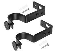 SHINEOFI 2pièces Supports De Tringle à Rideau Latéraux Métalliques Robustes avec Vis Incluses Structure Stable pour Fixation Murale Bords Arrondis Et Lisses Adaptés pour Tringles à
