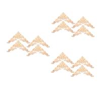 SHINEOFI 3 Ensembles Appliques en Bois Décoratif pour Sculpture Décor De La Chambre Décors Cadre Non Peint Fleur en Bois Sculpté Décalcomanie De Meubles Décalque en Beige 4 Pièces * 3