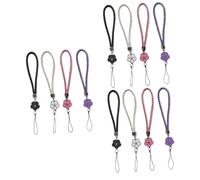 SHINEOFI 3 Ensembles Lanières Tressées Pour Téléphone Mobile Lot De Corde Pu Noir Rose Blanc Et Pratique Pour Clé Et Accessoire Durable Et Créatif Pour Téléphone Portable 4 Pièces * 3