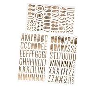 SHINEOFI 3 feuilles Autocollants Lettres Dorées pour Scrapbooking Stickers Chiffres et Symboles Relief Décorations Élégantes pour Projets DIY Set Petits Or