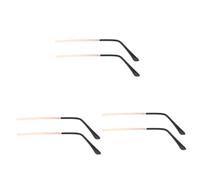 SHINEOFI 3 paires Branches de Lunettes Métalliques Universelles Dorées Bras de Remplacement Antidérapants Résistants et Confortables pour Montures de Lunettes