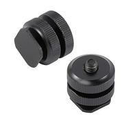 SHINEOFI 3 Pièces Adaptateur de Griffe Alliage Aluminium avec Double Écrou pour Montage Flash et Accessoires Caméra DSLR Kit de Noir