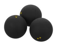 SHINEOFI 3 Pièces Balle de Squash en Caoutchouc Noir à Double Point Jaune, Vitesse Lente pour Entraînement et Compétition, Améliore Les Compétences des Hommes Aspirants Professionnels