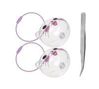 SHINEOFI 3 Pièces Boîte de Conservation Poils Animaux Transparentes Porte-clés Souvenir pour Chats Chiens Capsule Mémoire avec Pince Coffret Commémoratif Poils Chiens Chiots