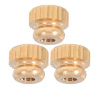 SHINEOFI 3 Pièces Bouchon de Levier de Soupape pour Cor Baryton en Métal Or Motif Moleté Classique, Installation Facile et Résistance à L'usure, Accessoires pour Musiciens Professionnels