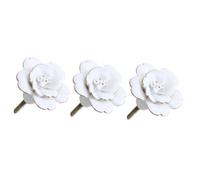 SHINEOFI 3 pièces Bouton de Meuble Céramique Blanche Poignée de Porte Intérieure et Durable pour Armoires Placards et Dressing Accessoire Décoratif Multifonction