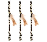 SHINEOFI 3 Pièces Chat Interactif Bâton Léopard à Plumage Portable en Tissu | Jeu Intérieur pour Chaton, Favorise L’activité, Renforce le Lien, Format Léger, Usage Quotidien