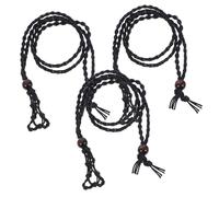 SHINEOFI 3 Pièces collier à pendentif tressé collier porte-pierre porte-collier en cristal collier cordon collier de roche Cordon de collier corde de cire Black