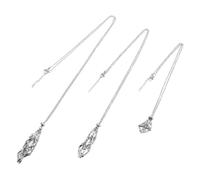 SHINEOFI 3 Pièces Collier Cage à Cristal Acier Inoxydable Réglable Pendentif Cage Filet DIY pour Fabrication de Bijoux Kit Cordon Collier Polyvalent