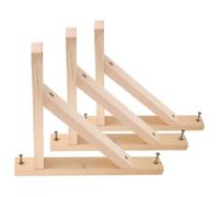 SHINEOFI 3 Pièces Équerre Étagère Murale Triangulaire en Bois Massif, Support D'applique Robuste et Minimaliste Suspendre Décorative et Étagère Cuisine Facile à Installer