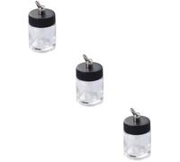 SHINEOFI 3 Pièces Flacon de Peinture 22cc, Verre Clair | Couvercle Adaptateur Inclus, Rangement Rapide, Nettoyage Facile, pour Atelier Créatif et Détails D’acrylique