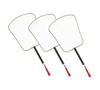 SHINEOFI 3 Pièces Handheld Fabric Fans With Wooden Handles Chinese Style Banana Leaf Shape Blank Silk Cloth For DIY Painting Children's Art Craft Supplies For Wedding Party Dance