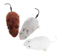 SHINEOFI 3 Pièces Jouets Souris à Remonter pour Chats Peluche Réaliste Interactive Mécanique Stimulante pour Jeu Actif